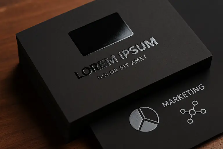 Як виглядає бізнес-картка з точковим лакуванням